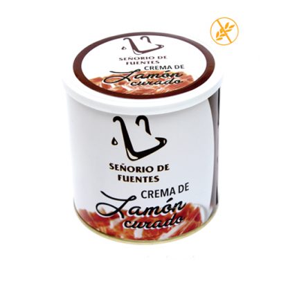 Envase grande de paté de jamón curado 750 gr en presentación de 4 unidades. Ideal para grandes consumos y hostelería.