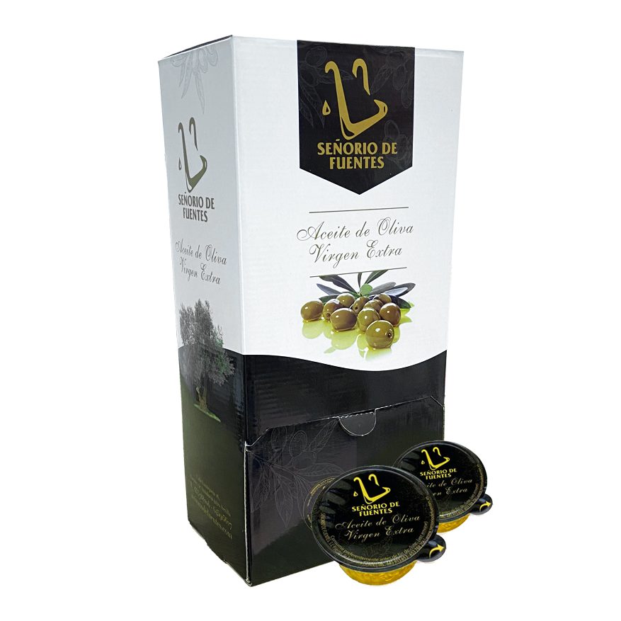 Expositor de Monodosis de Aceite de Oliva Virgen Extra Señorío de Fuentes.
